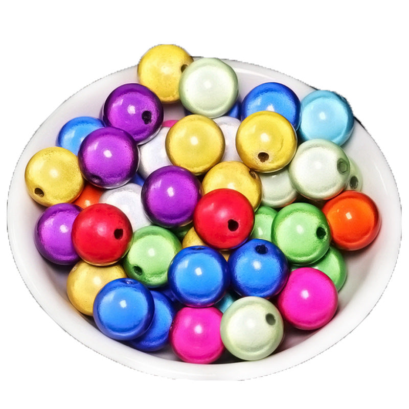 Cuentas redondas acrílicas de fantasía láser reflectante de color al por mayor